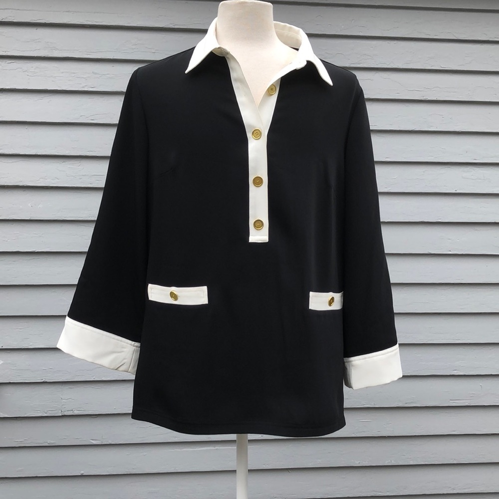 Jones New York Black & White Tunic Size 14W